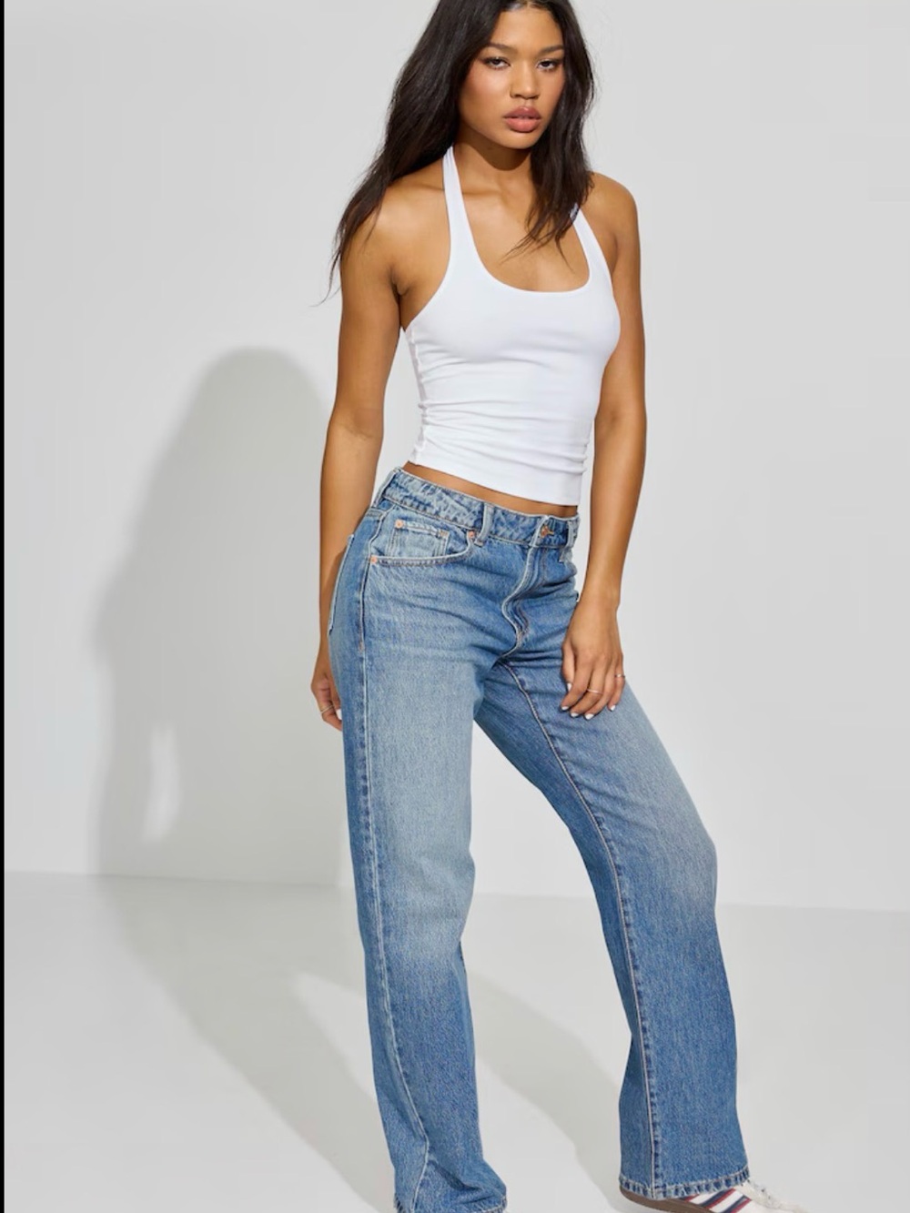 Classic High-Rise Straight Leg Jeans - Blue - Picture 2 of 6